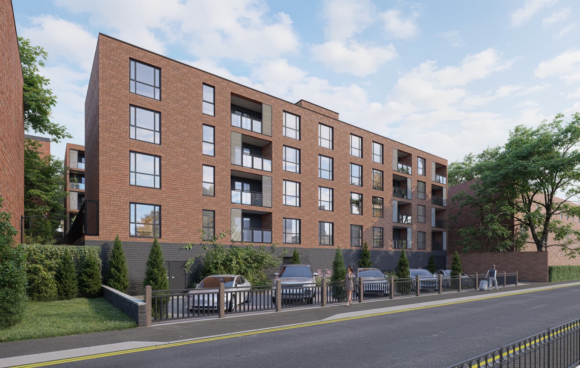 Monument View, Block B, street elevation CGI